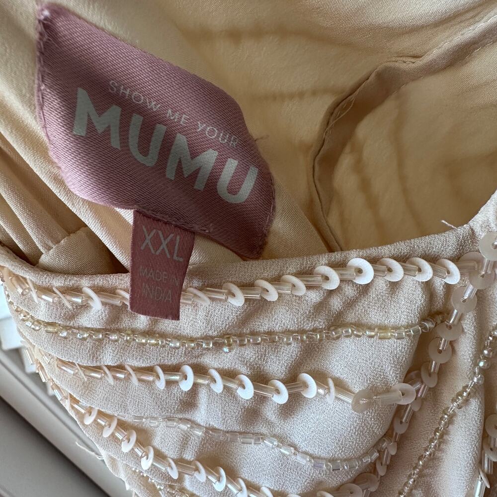 show me your mumu gala gown champagne beaded maxi dress women plus xxlarge - Picture 8 of 11